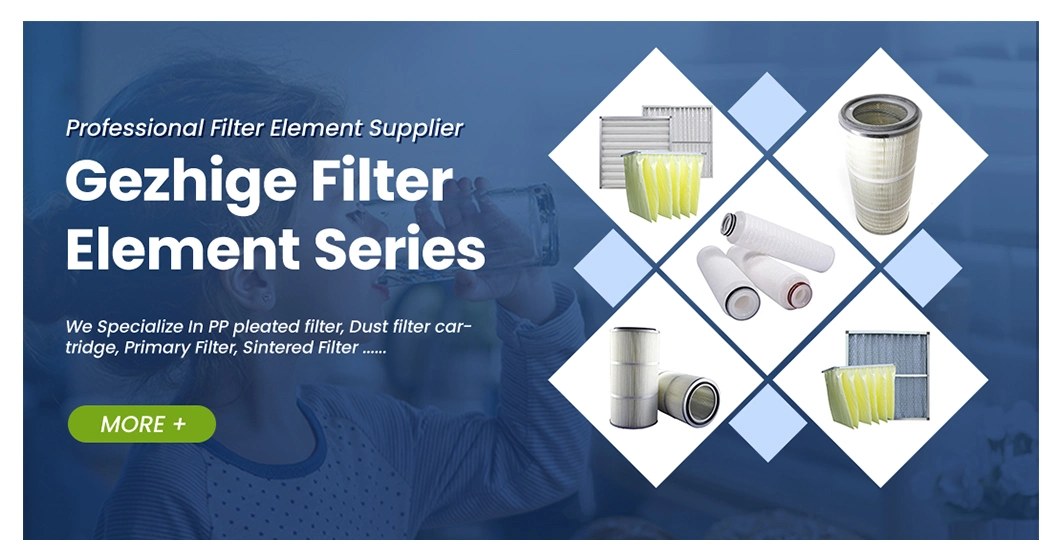 Gezhige Water Process Filter Cartridge Wholesaler 1000PA 1500PA Wind Pressure PE Dust Air Filter Cartridge China Clamp Connection Micro Dust Filter Cartridges